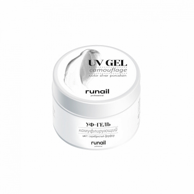 runail однофазный, серебристый фарфор, уф-гель 4058, 15 г | для-ногтей.рф