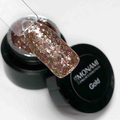 monami гель-лак с блеском gold, 5 гр | для-ногтей.рф