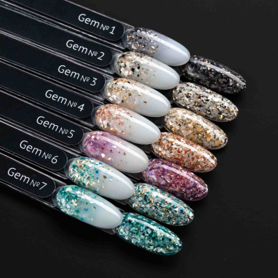 monami gem №001, гель-лак с блестками, 7,5 г | для-ногтей.рф