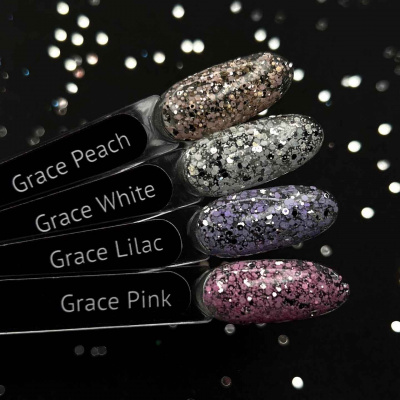 monami grace pink, гель-лак с блестками, 8мл | для-ногтей.рф