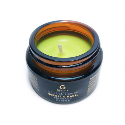 спа-свеча для ухода,grattol premium massage candle "nepoli & basil",30 ml | для-ногтей.рф