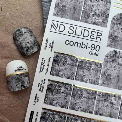 nd slider слайдер-дизайн для ногтей, combi №090 gold | для-ногтей.рф