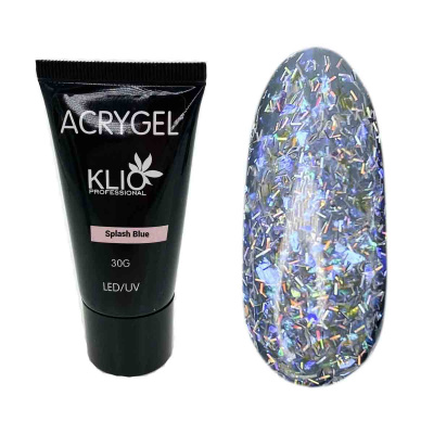 klio акригель splash blue, акригель в тюбике, 30г | для-ногтей.рф