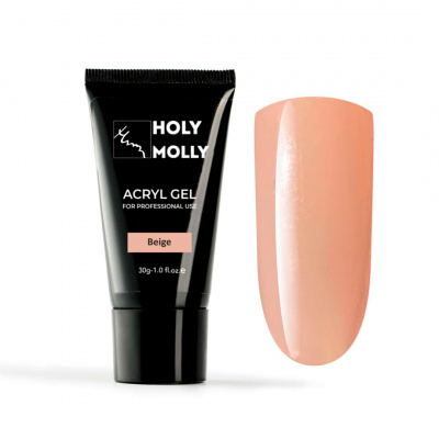 holy molly acryl gel beige, акригель бежевый, 30мл | для-ногтей.рф