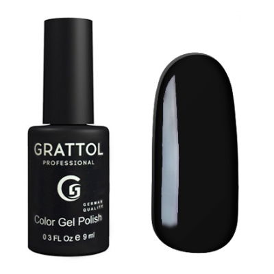 grattol color gel polish black gtс 002 | для-ногтей.рф