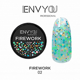 Envy Firework №002, Гель-лак с шестигранниками, 6мл