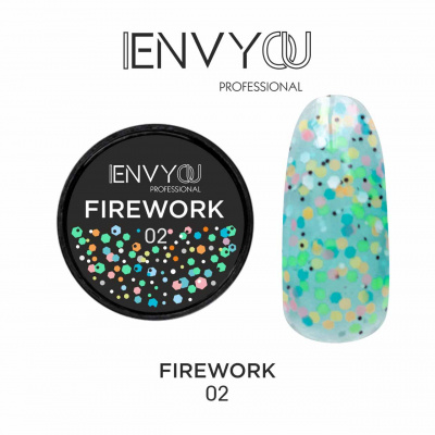 envy firework №002, гель-лак с шестигранниками, 6мл | для-ногтей.рф
