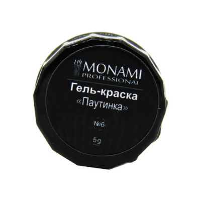 гель-краска паутинка monami, монами №6 (черная), 5 гр. | для-ногтей.рф