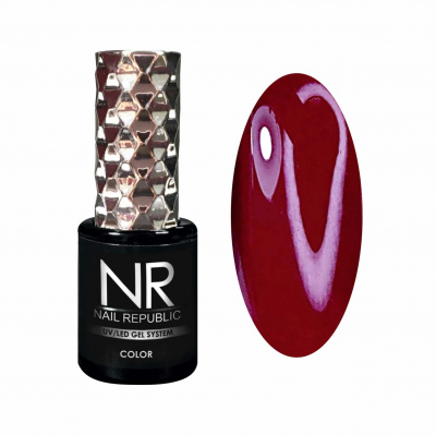 nail republic гель-лак №201, темно-красный, 10мл | для-ногтей.рф