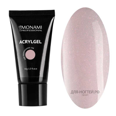 monami acrylgel pure pink shine, акригель, 30 г | для-ногтей.рф