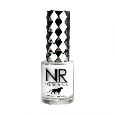 nail republic лак для стемпинга, белый, 10мл | для-ногтей.рф