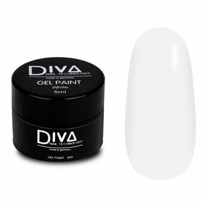 diva гель краска белая, 5 ml | для-ногтей.рф