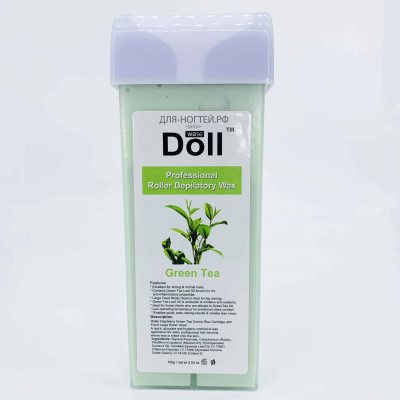 профессиональный воск для депиляции doll, green tea | для-ногтей.рф