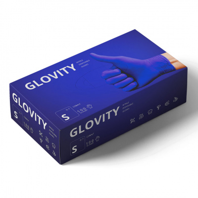 glovity перчатки нитриловые cobalt, размер s | для-ногтей.рф
