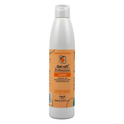 gel*off  ср-во для обезжиривания ногтей и снятия липкого слоя, сочное манго, 250 мл | для-ногтей.рф