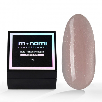 monami gel nude shine, гель камуфлирующий для наращивания, 30гр | для-ногтей.рф