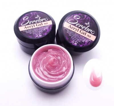 acryl gel "serebro" №5, 15 мл | для-ногтей.рф