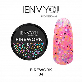 Envy Firework №004, Гель-лак с шестигранниками, 6мл