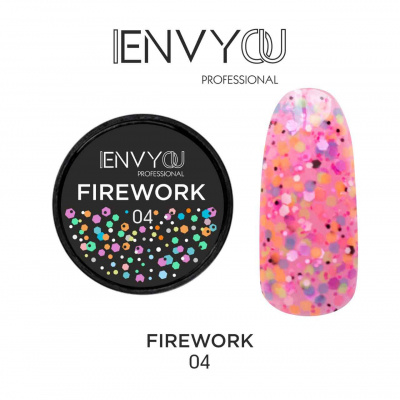 envy firework №004, гель-лак с шестигранниками, 6мл | для-ногтей.рф