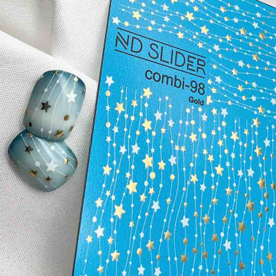 nd slider слайдер-дизайн для ногтей, combi №098 gold | для-ногтей.рф