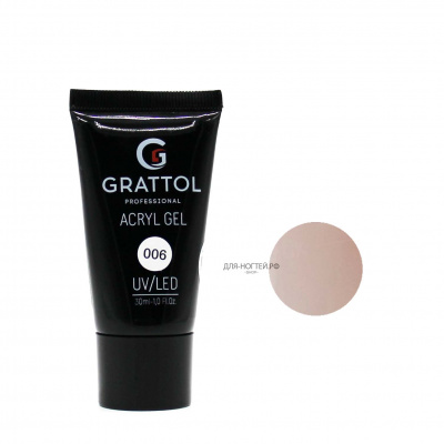 grattol acryl gel 006, 30 мл | для-ногтей.рф