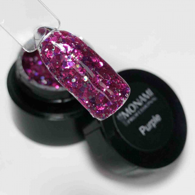 monami гель-лак с блеском purple, 5 гр | для-ногтей.рф