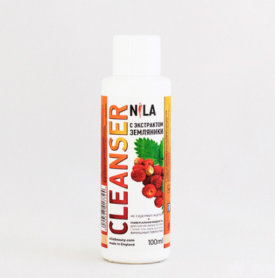 nila cleanser средство для снятия липкого слоя с экстрактом земляники 100 мл | для-ногтей.рф