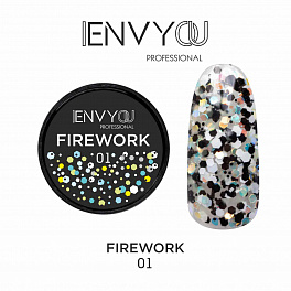 Envy Firework №001, Гель-лак с шестигранниками, 6мл