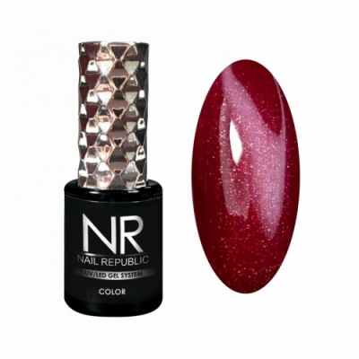 nail republic гель-лак №452, мерцающий красно-коричневый, 10мл | для-ногтей.рф