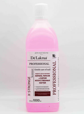 de lakrua professional жидкость для растворения акрила x-stronge tip remover 1000 мл. | для-ногтей.рф