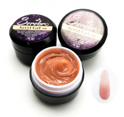 acryl gel "serebro" №8, 30 мл | для-ногтей.рф