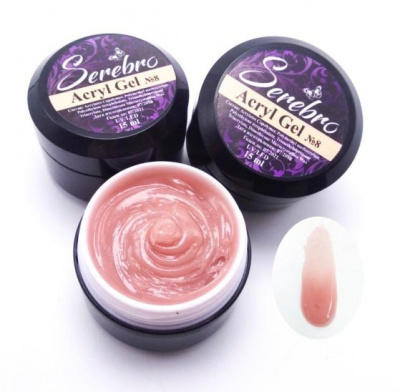 acryl gel "serebro" №8, 15 мл | для-ногтей.рф