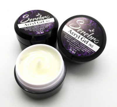 acryl gel "serebro" №2, 30 мл | для-ногтей.рф