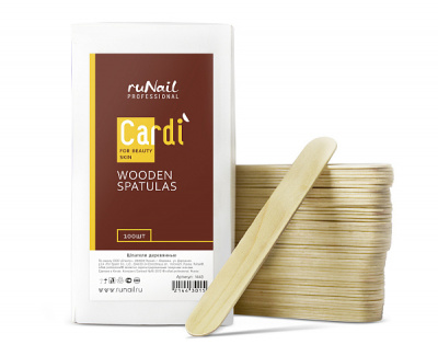 шпатель деревянный cardi, runail, 50 шт | для-ногтей.рф