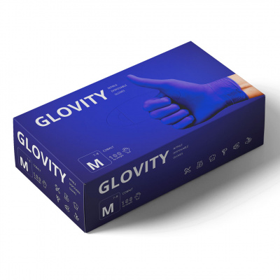 glovity перчатки нитриловые cobalt, размер m | для-ногтей.рф