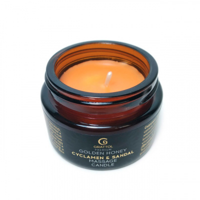 спа-свеча для ухода,grattol premium massage candle "cyclamen & sandal",30 ml | для-ногтей.рф
