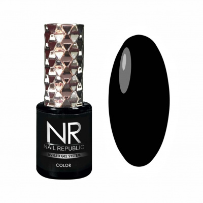 nail republic гель-лак №100, черный, 10мл | для-ногтей.рф