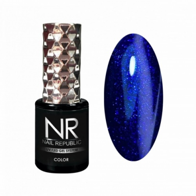 nail republic гель-лак №396, мерцающий глубокий синий, 10мл | для-ногтей.рф
