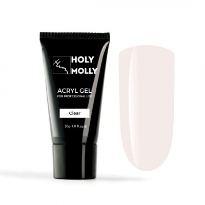 holy molly acryl gel clear, акригель прозрачный, 30мл | для-ногтей.рф