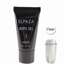 Acryl gel Elpaza №1, Clear, 30 ml