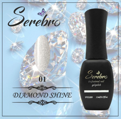 diamond shine "serebro" №01, 11 мл | для-ногтей.рф