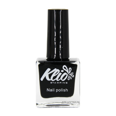 klio лак для стемпинга 030 (black), 10 мл | для-ногтей.рф