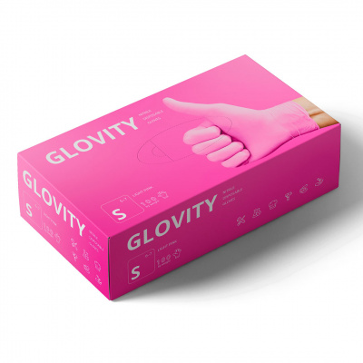 glovity перчатки нитриловые light pink, размер s | для-ногтей.рф
