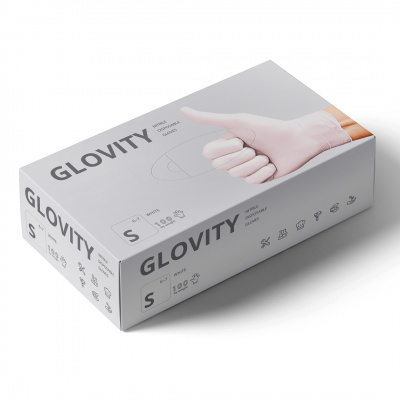 glovity перчатки нитриловые белый, размер s | для-ногтей.рф