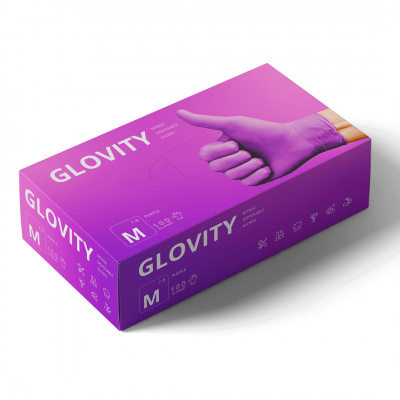 glovity перчатки нитриловые фиолетовые, размер m | для-ногтей.рф