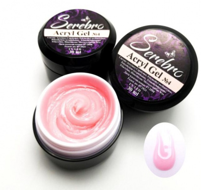 acryl gel "serebro" №4, 30 мл | для-ногтей.рф