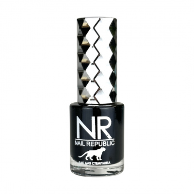 nail republic лак для стемпинга, черный, 10мл | для-ногтей.рф