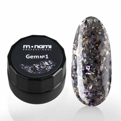 monami gem №001, гель-лак с блестками, 7,5 г | для-ногтей.рф