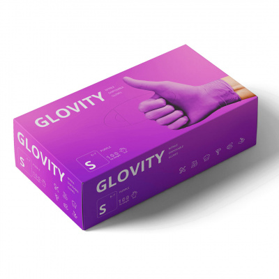 glovity перчатки нитриловые фиолетовые, размер s | для-ногтей.рф