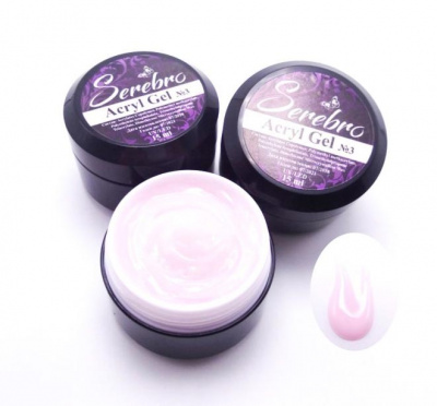acryl gel "serebro" №3, 15 мл | для-ногтей.рф